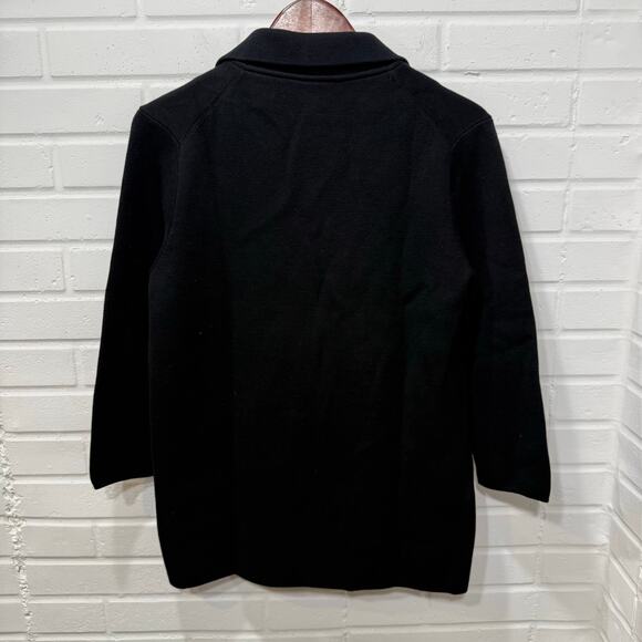Quince NWT Organic Cotton Knit Blazer Sweater Cardigan Black XS - Picture 6 of 16